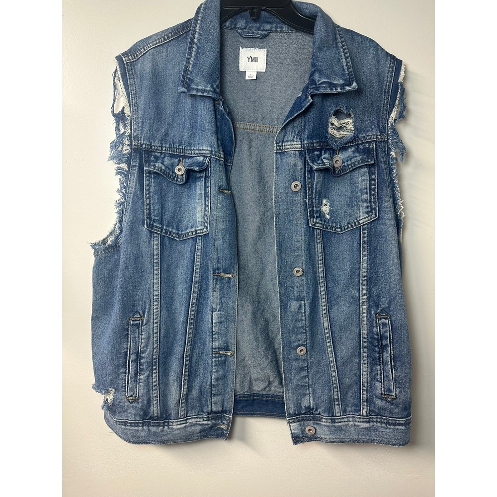 YMI | Distressed Denim Vest | Size Large